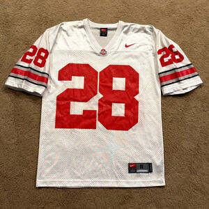 Vintage Ohio State Buckeyes Jersey OSU White Red Football Jersey Embroidered S